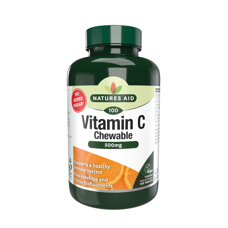 Natures Aid Vitamin C Chewable 500mg 100 tabs